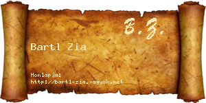 Bartl Zia névjegykártya